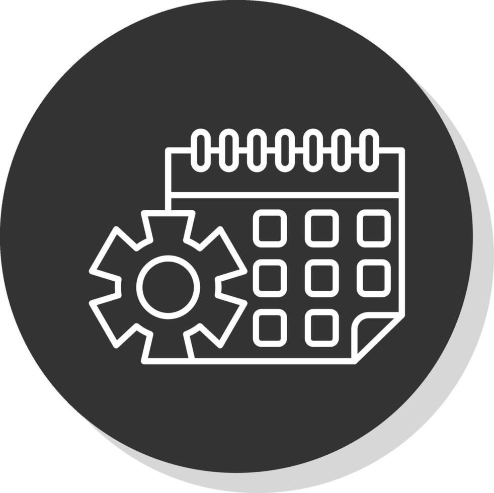 Calendar Line Grey Circle Icon vector