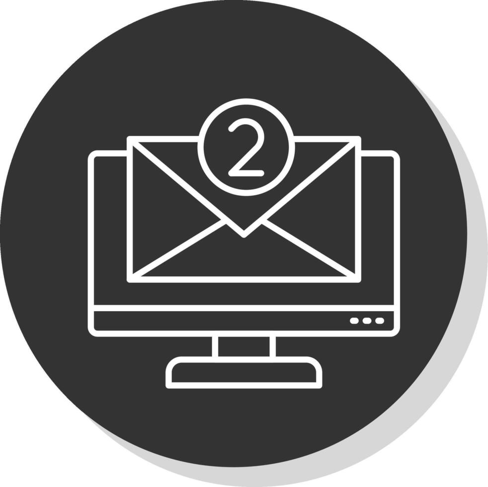 Email Line Grey Circle Icon vector