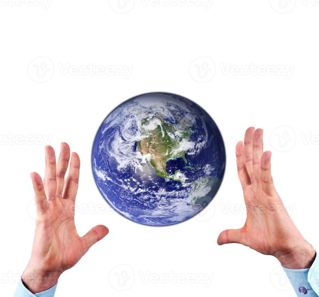 Hands and earth photo