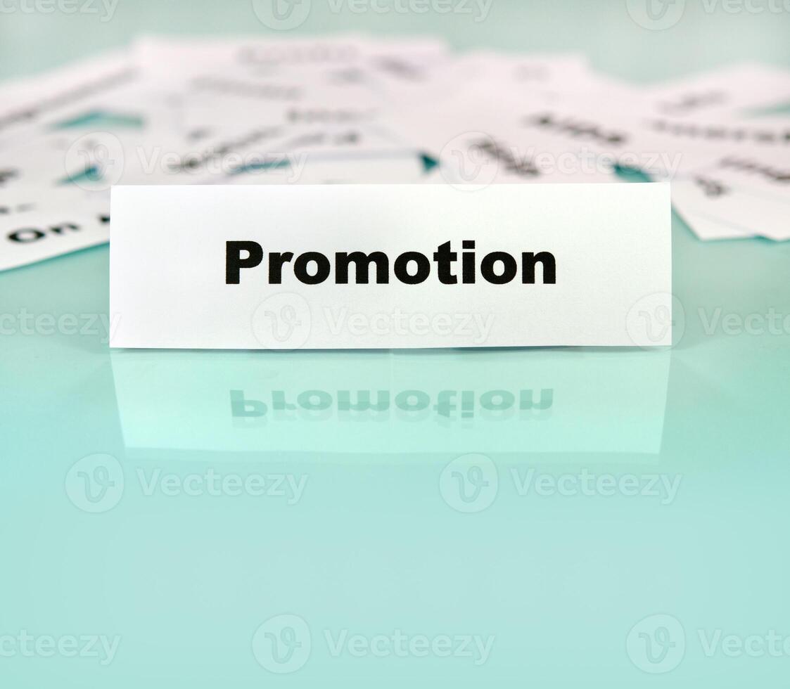 Promotion word sign photo
