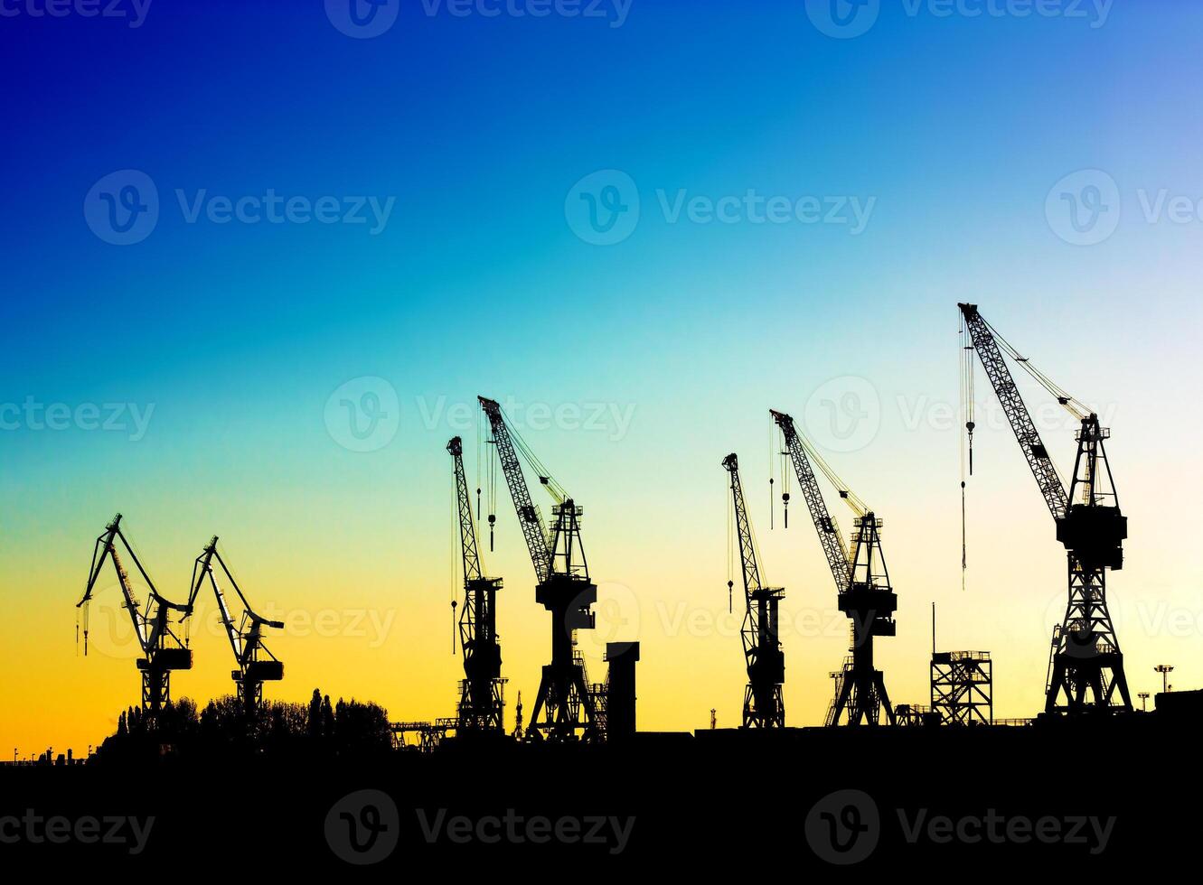 Harbor cranes image photo