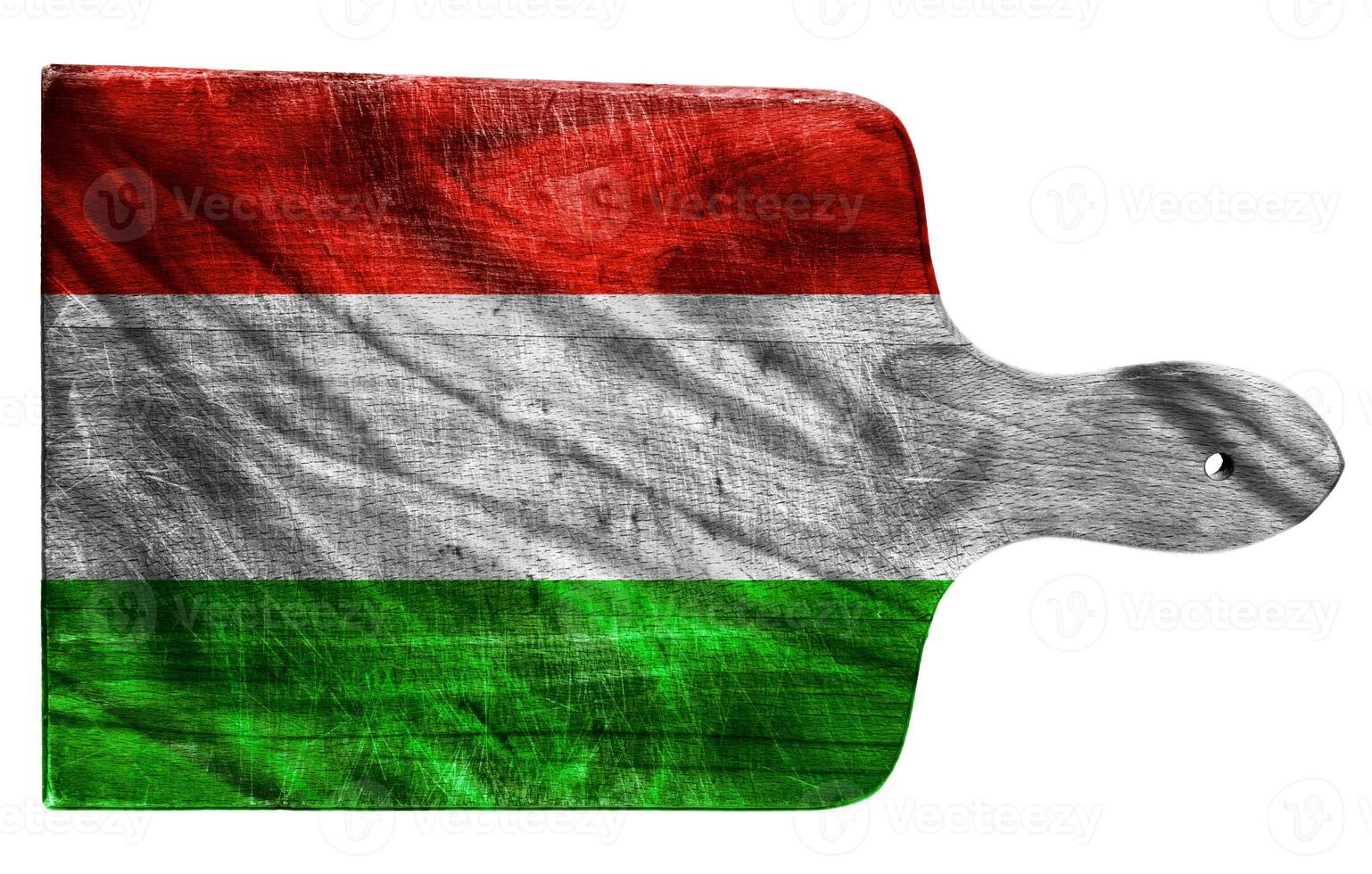 húngaro bandera en blanco foto