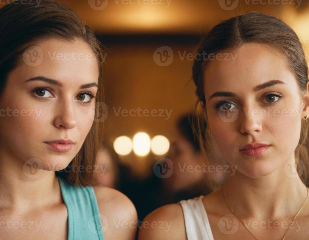 AI generated Image of two young women. AI generation photo