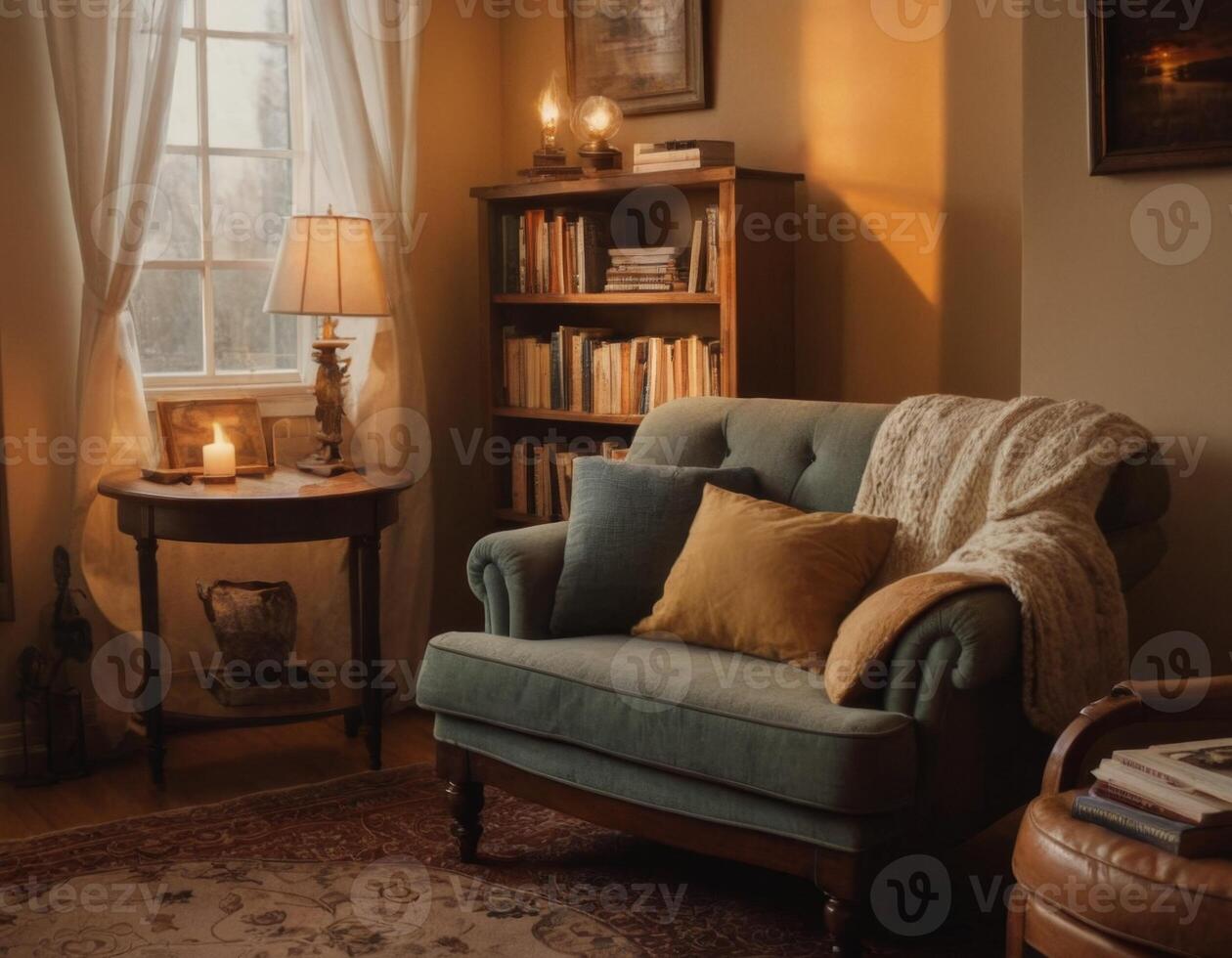 AI generated A place for reading and mental relaxation. photo