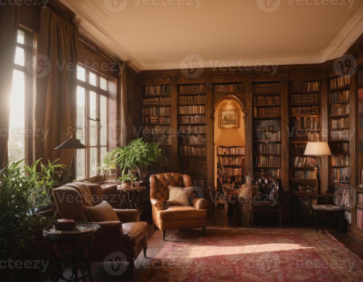 AI generated A place for reading and mental relaxation. photo