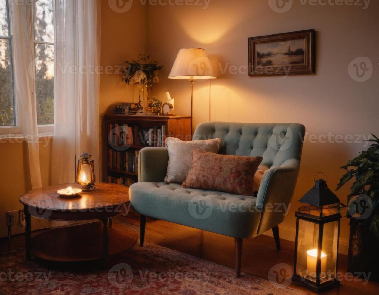 AI generated A place for reading and mental relaxation. photo