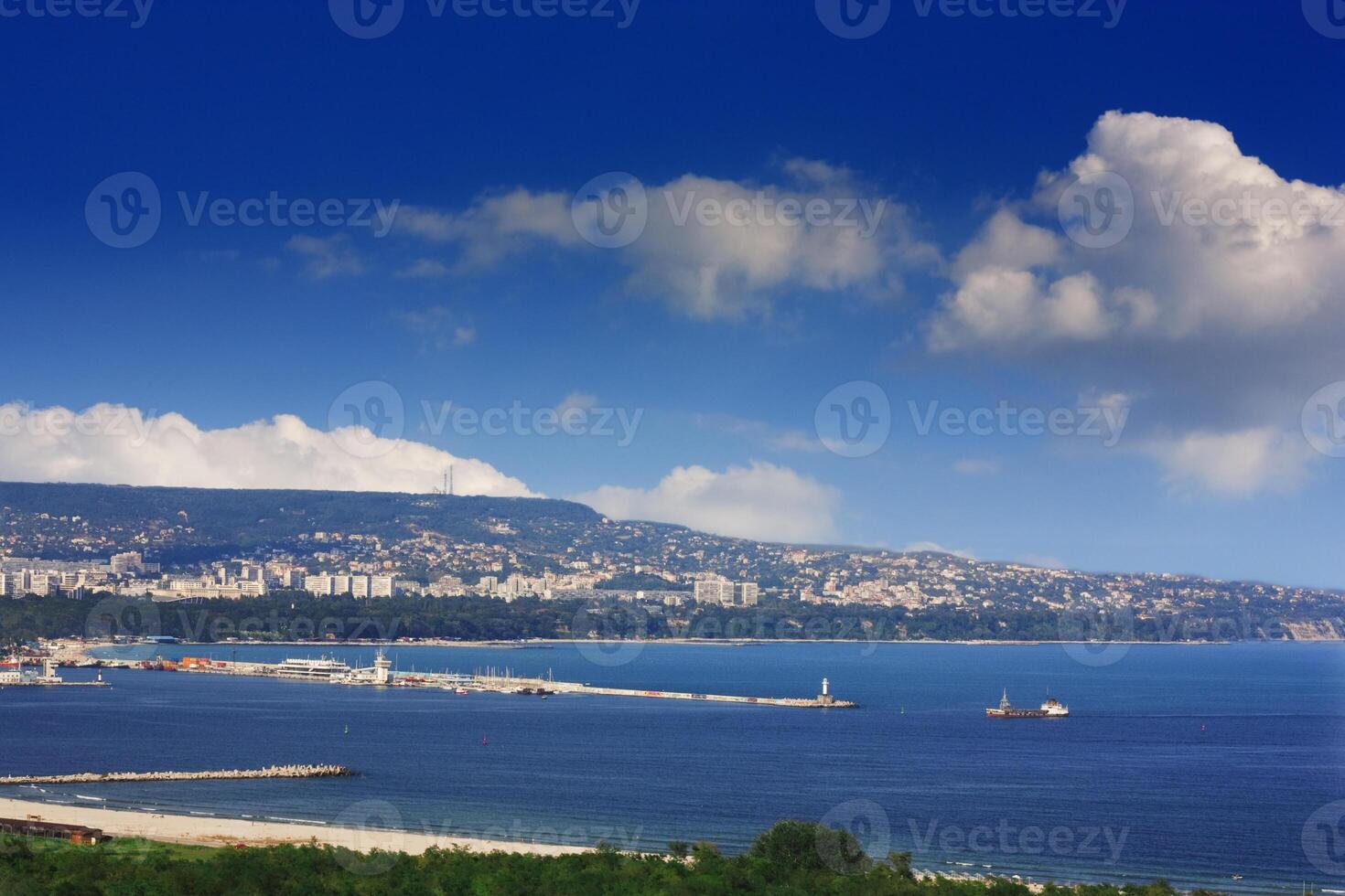 Varna view in blue photo