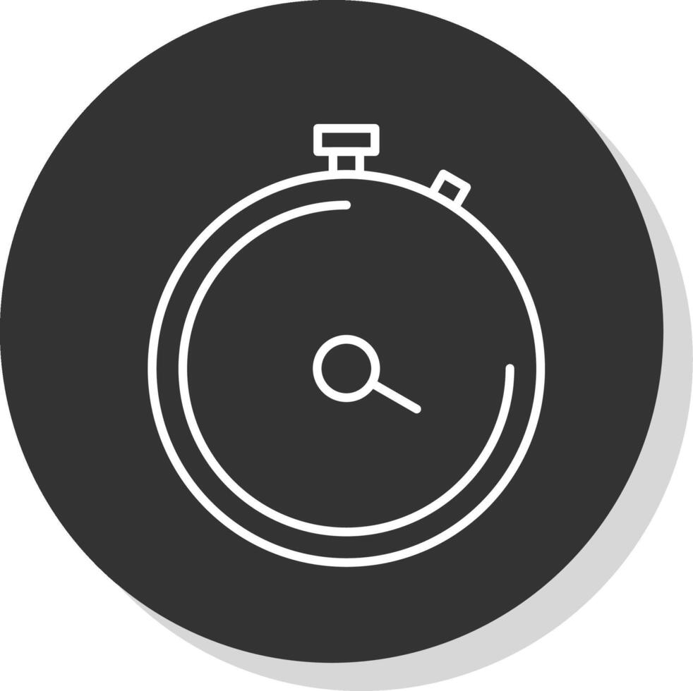 Stopwatch Line Grey Circle Icon vector