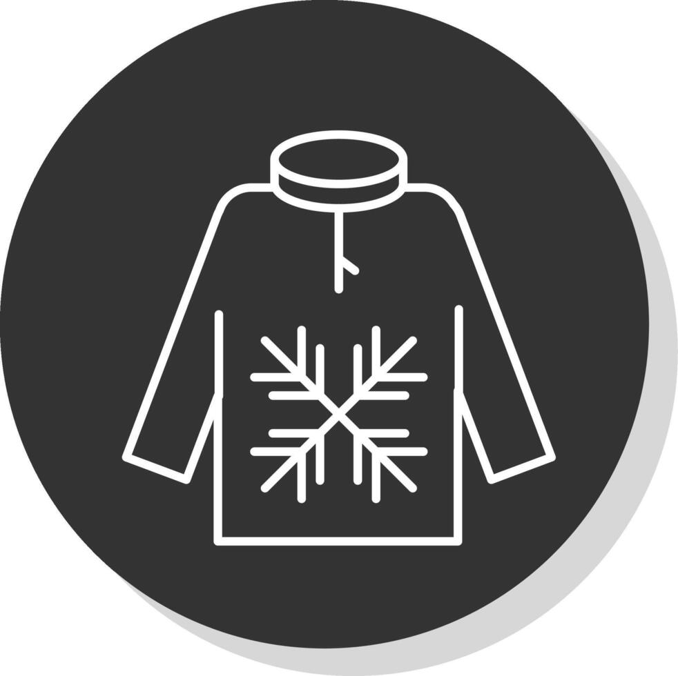 suéter línea gris circulo icono vector