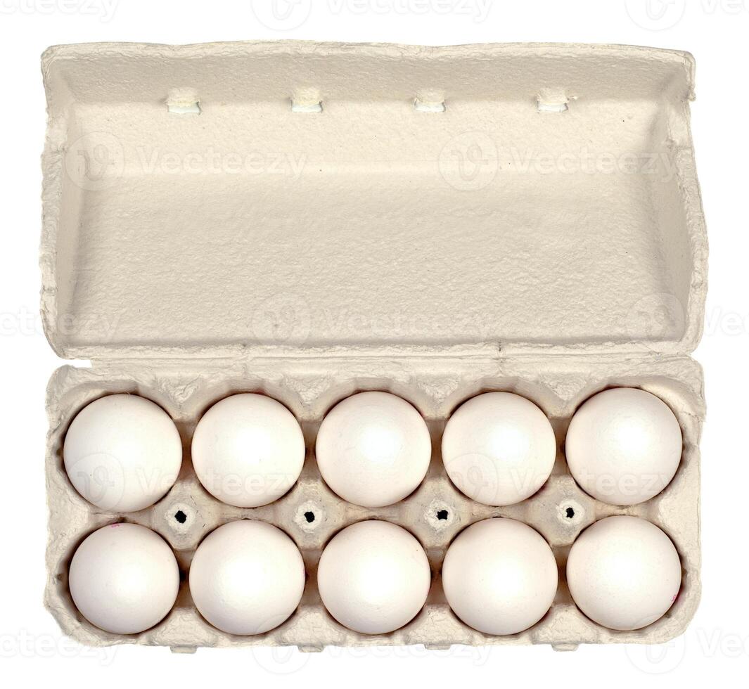 Fresh eggs on white photo