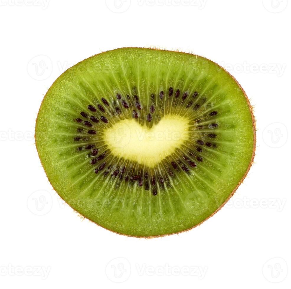 Kiwi heart on white photo