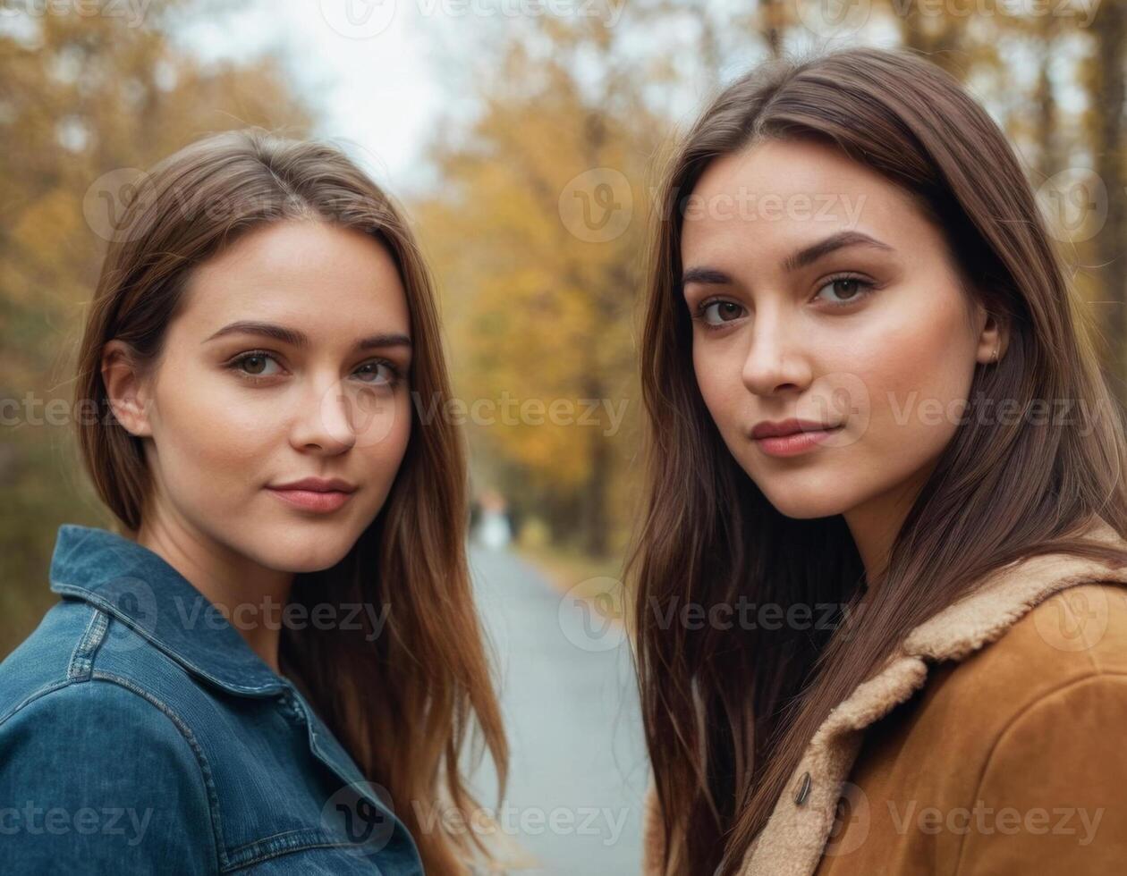 AI generated Image of two young women. AI generation photo