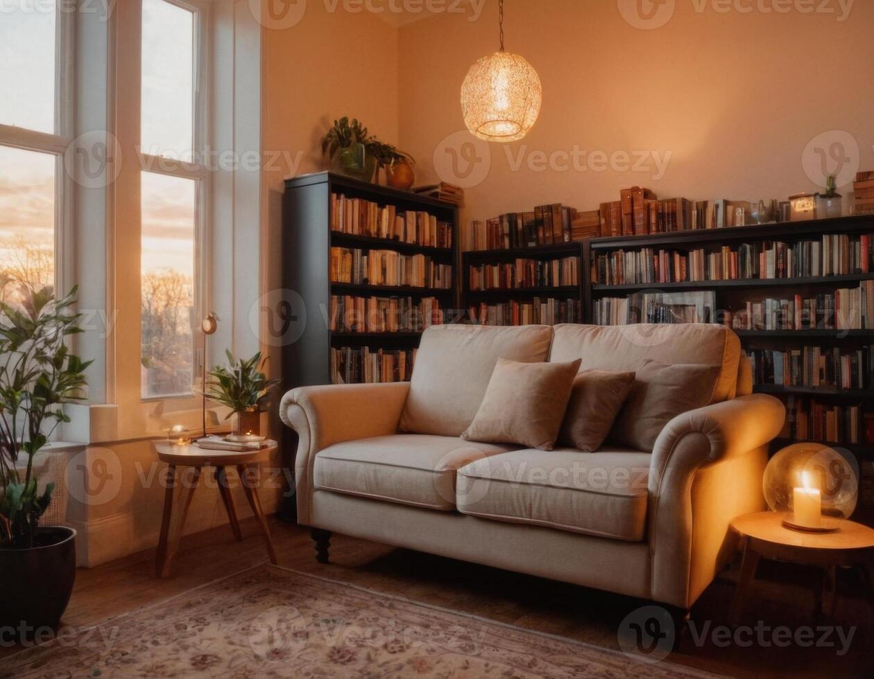 AI generated A place for reading and mental relaxation. photo