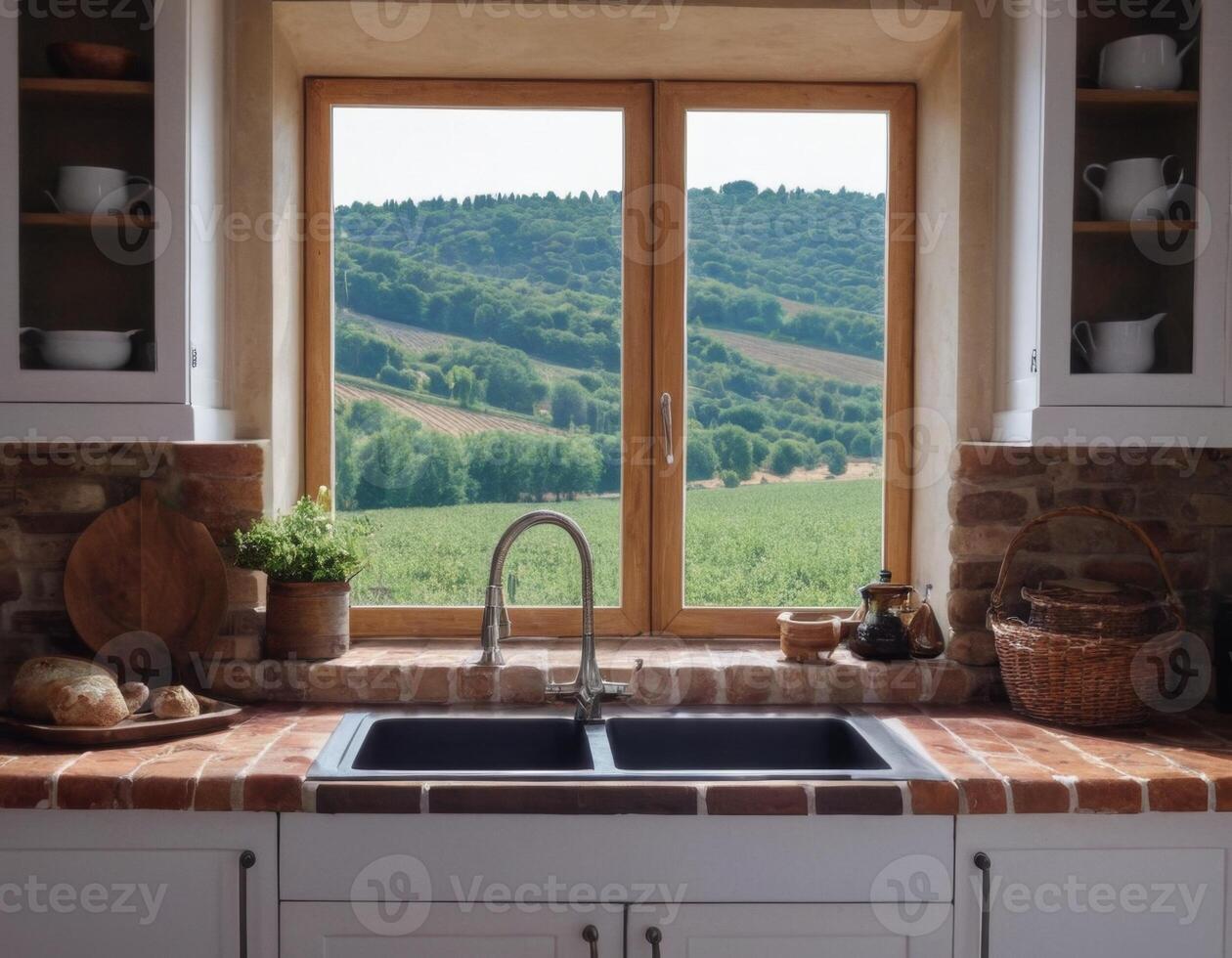 ai generado cocina en provence estilo. foto