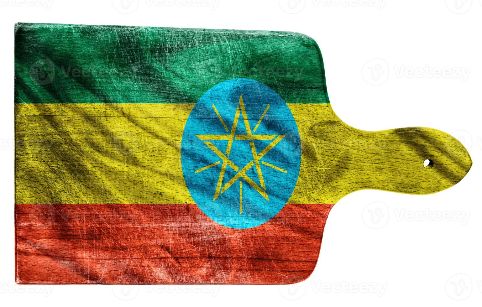 Ethiopia flag on white photo