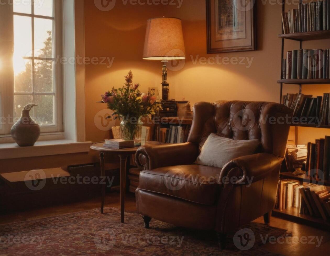 AI generated A place for reading and mental relaxation. photo