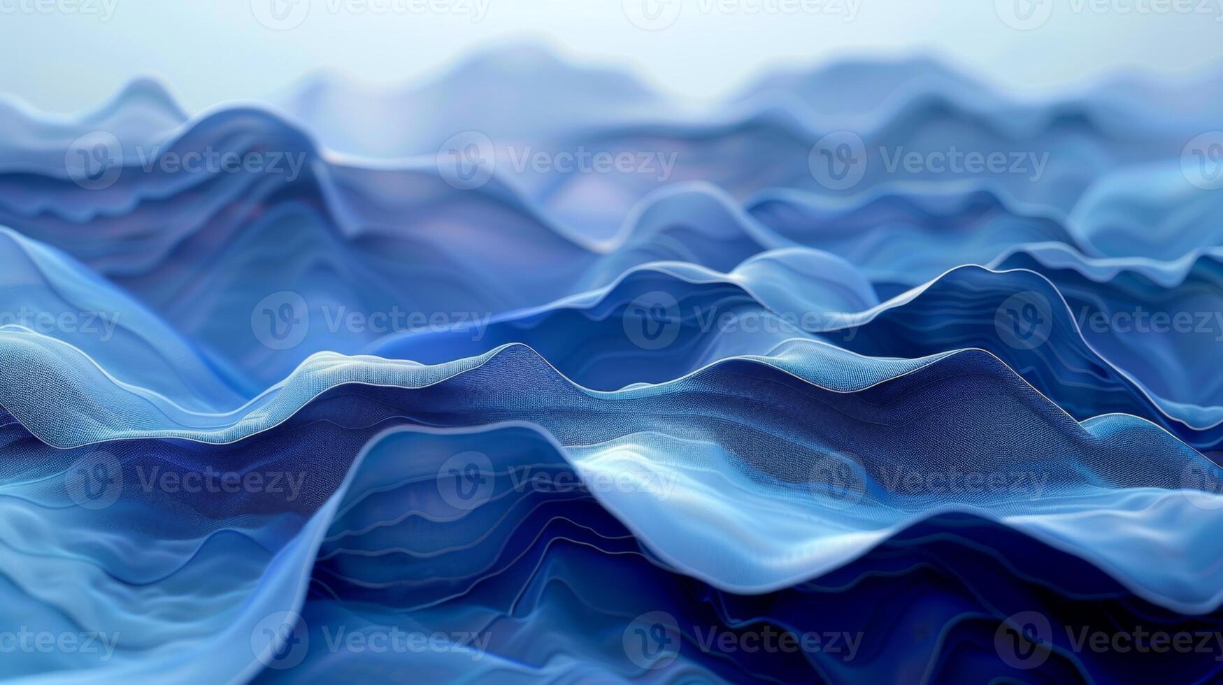 AI generated Abstract blue wavy background. 3d rendering, 3d illustration. photo