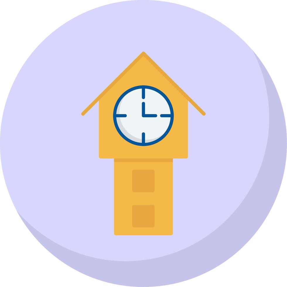 torre reloj plano burbuja icono vector