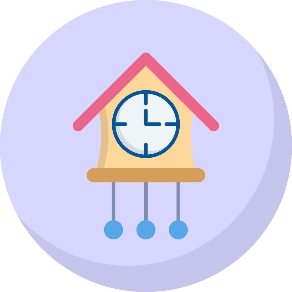 Cuckoo Clock Flat Bubble Icon vector