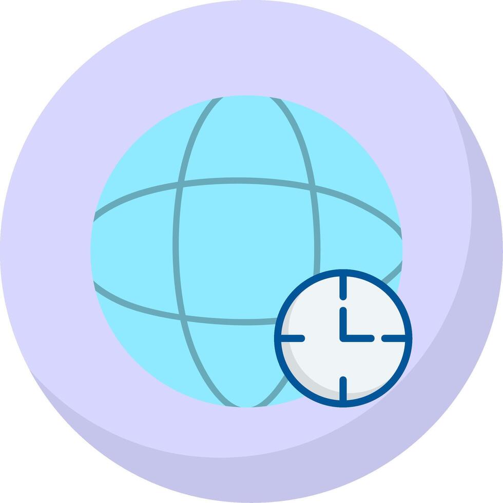 hora zona plano burbuja icono vector