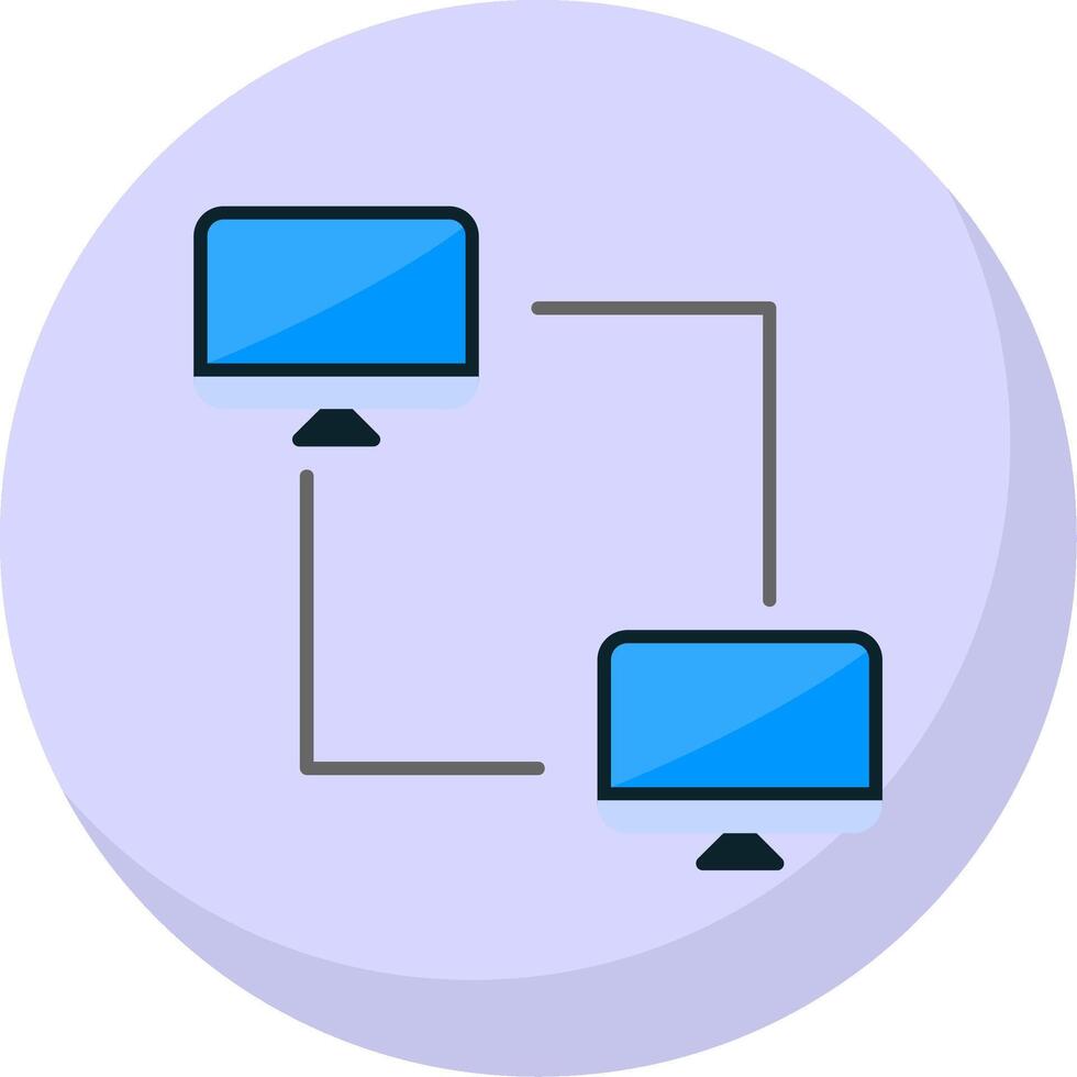 Peer To Peer Flat Bubble Icon vector