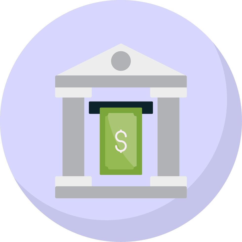 Cash Withdraw Flat Bubble Icon vector