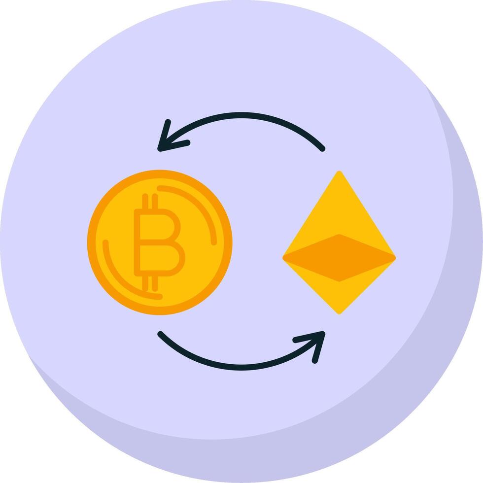 Ethereum Flat Bubble Icon vector