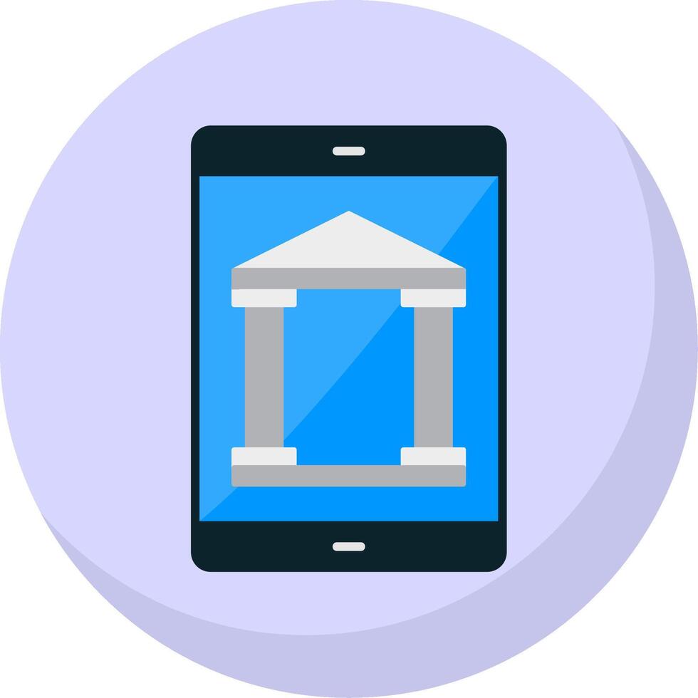 Mobile Banking Flat Bubble Icon vector