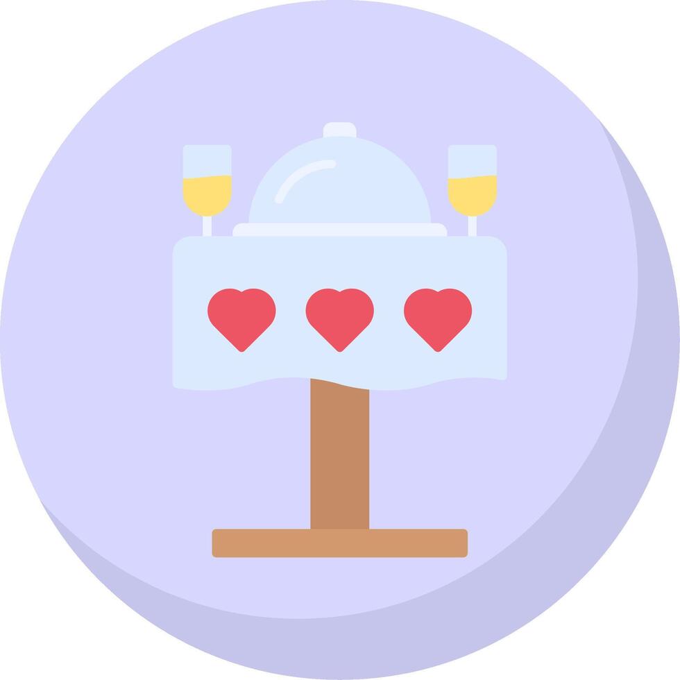 Wedding dinner Flat Bubble Icon vector