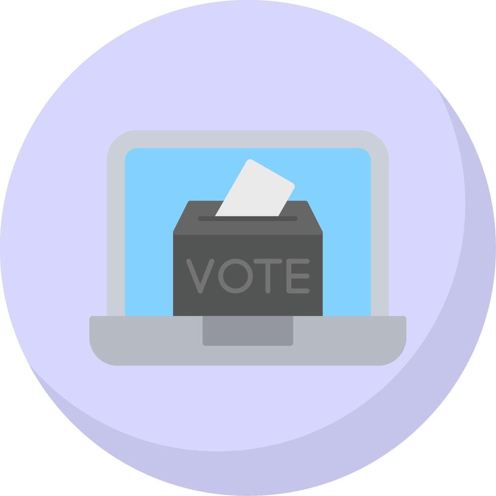 Online Voting Flat Bubble Icon vector