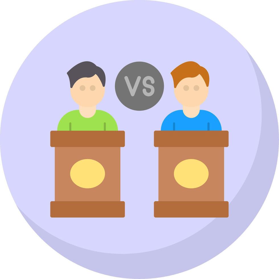 debate plano burbuja icono vector