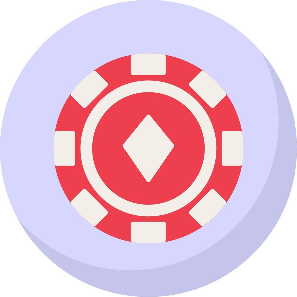 Poker Chip Flat Bubble Icon vector