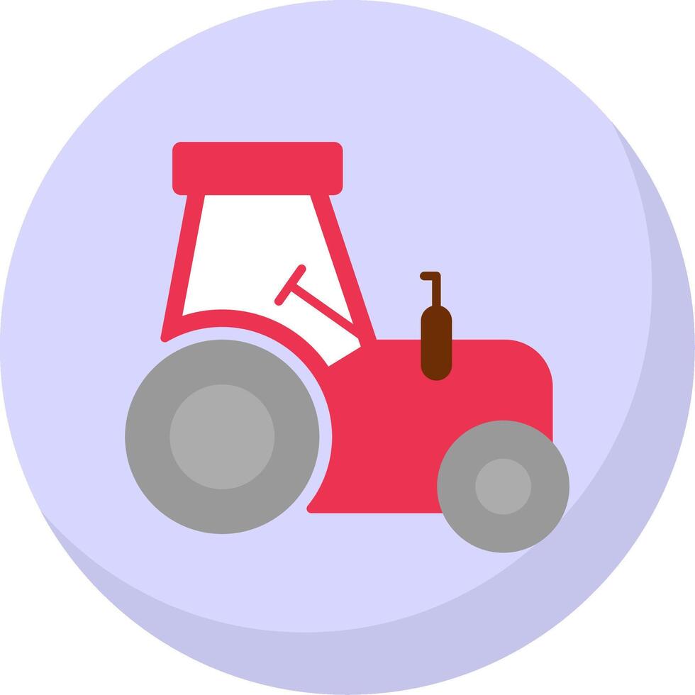 Tractor Flat Bubble Icon vector