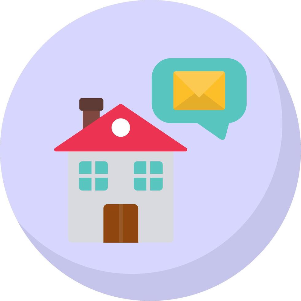 Home Message Flat Bubble Icon vector