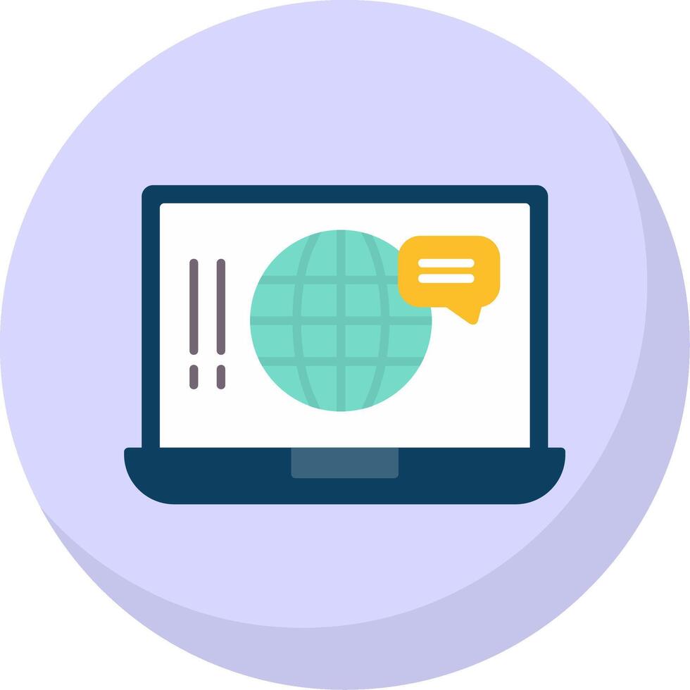Digital Marketing Flat Bubble Icon vector