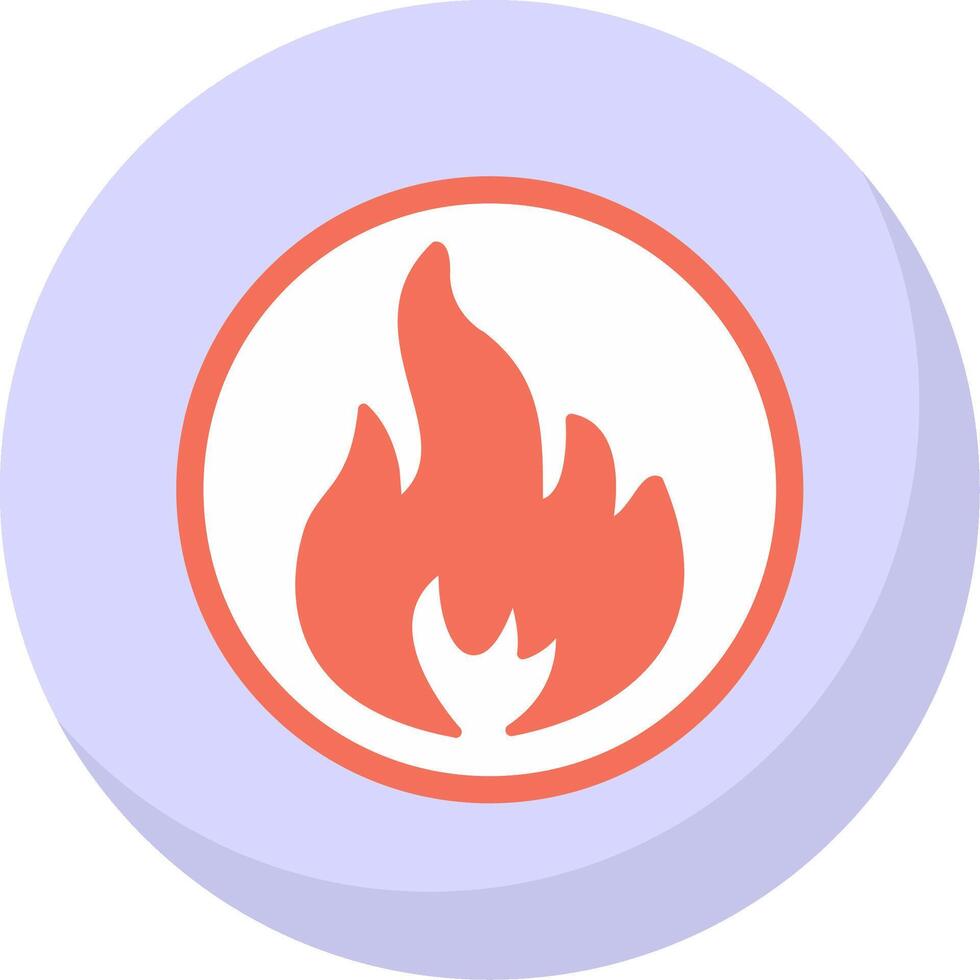 Flame Flat Bubble Icon vector