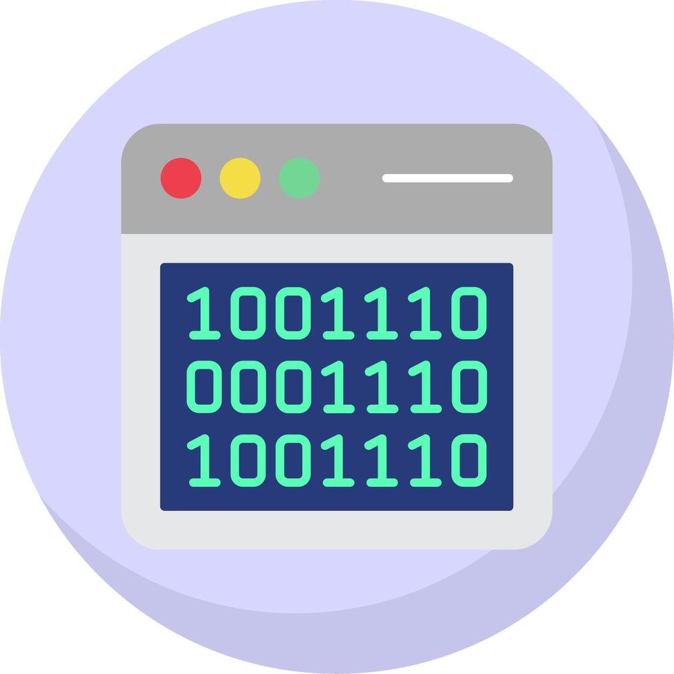 Binary Code Flat Bubble Icon vector