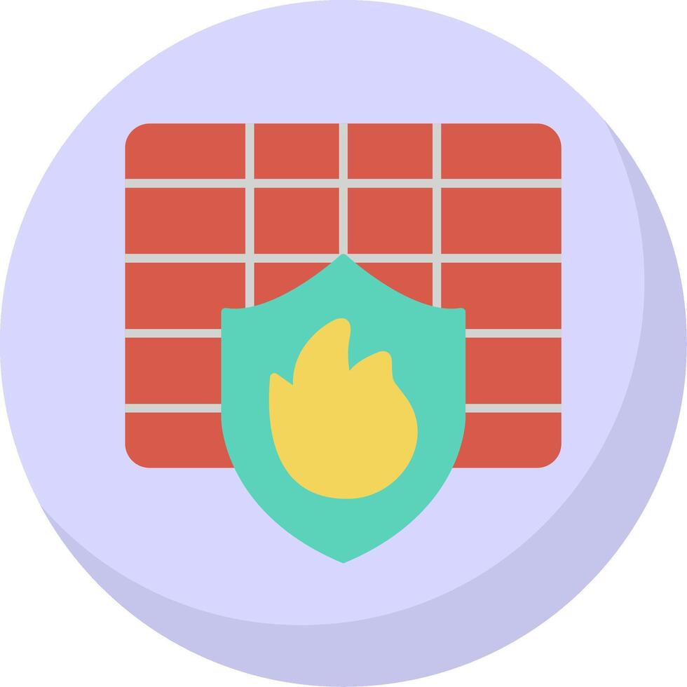 Firewall Flat Bubble Icon vector