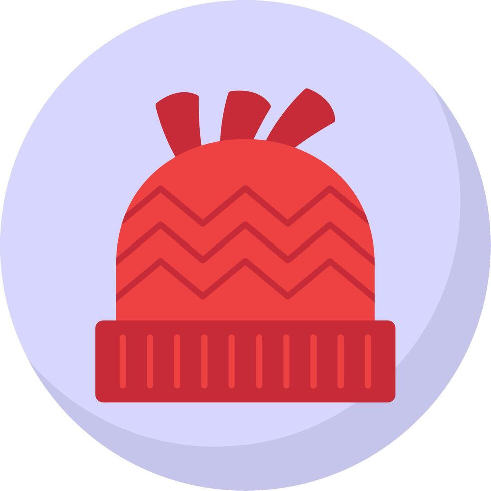 Winter Hat Flat Bubble Icon vector