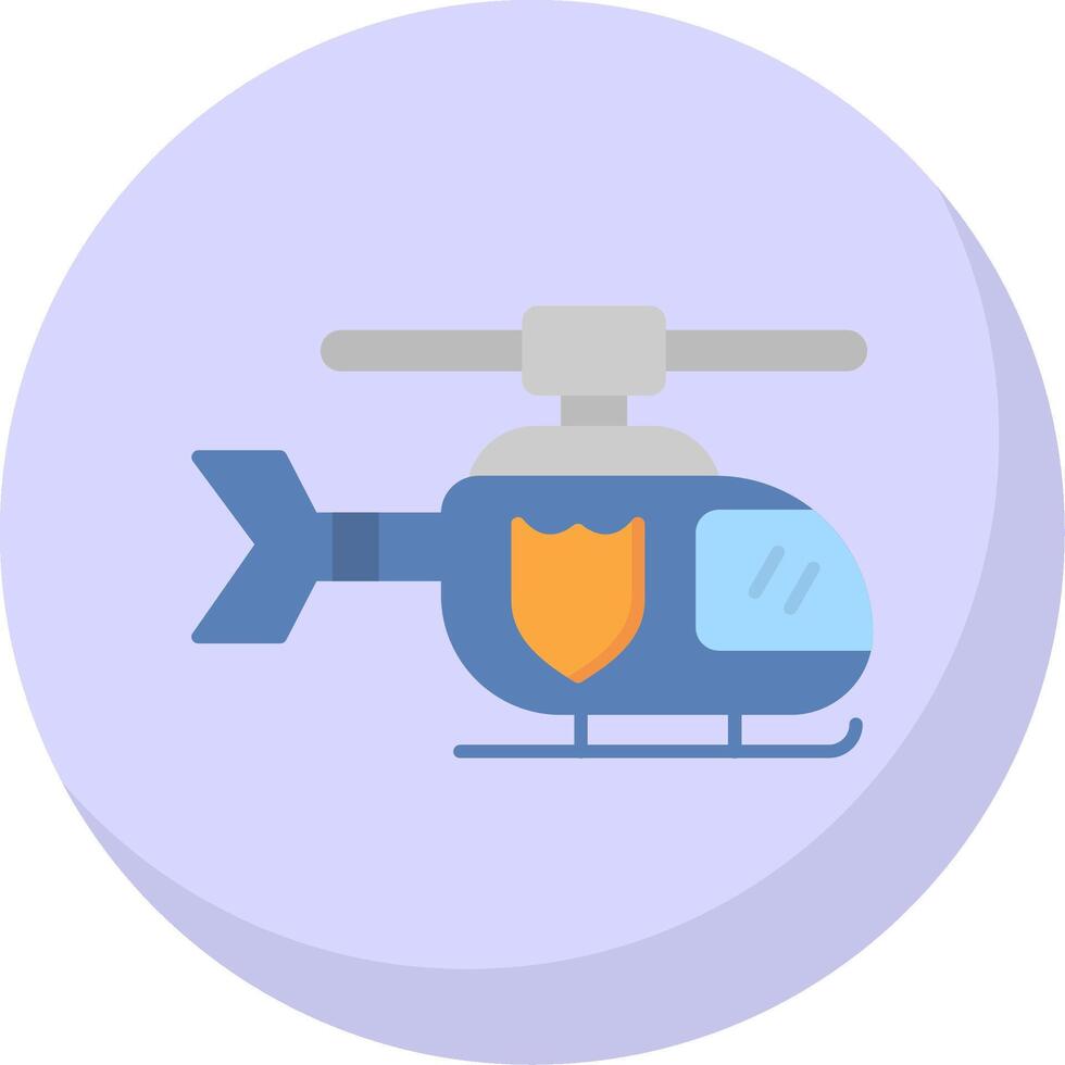 Police Helicopter Flat Bubble Icon vector