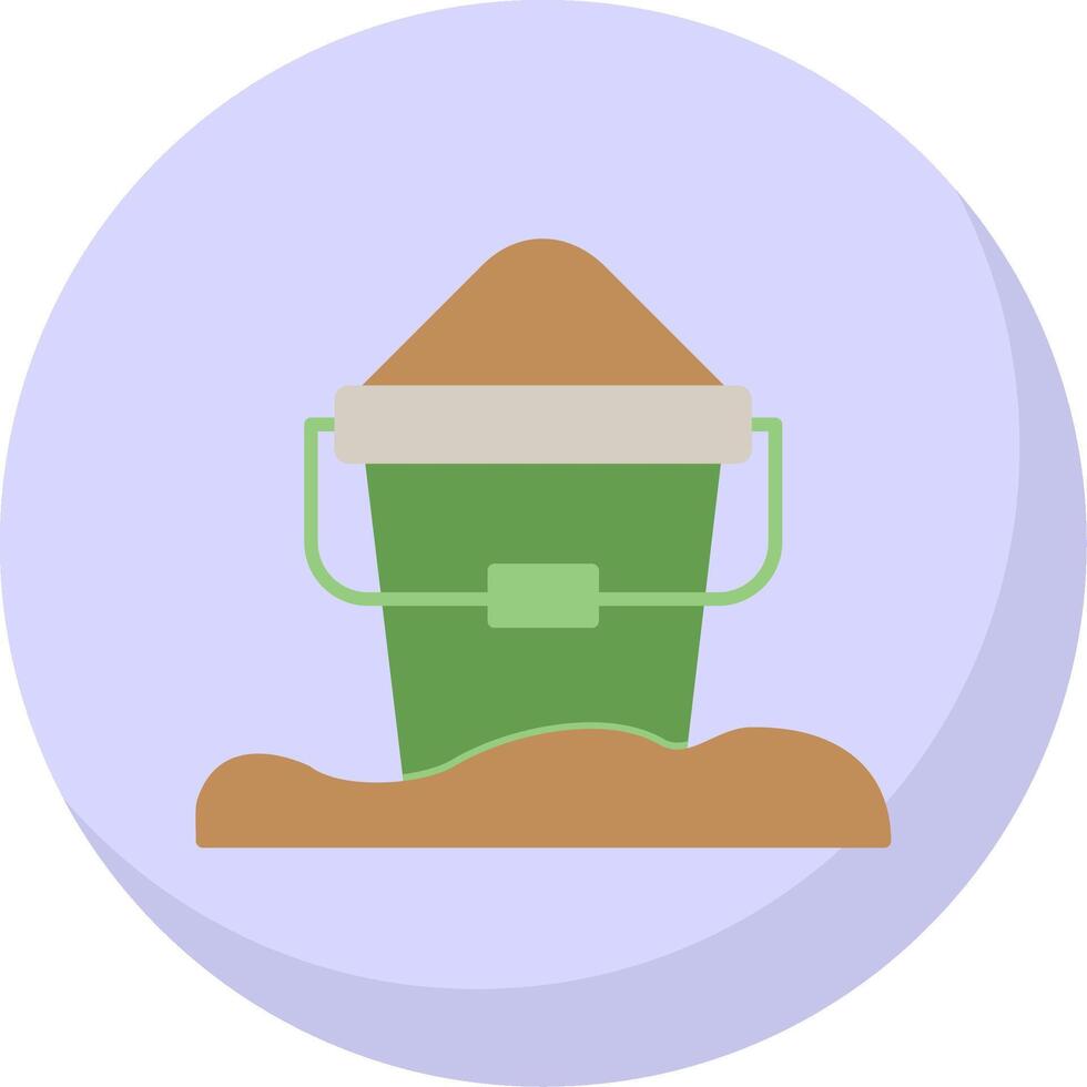 Sand Bucket Flat Bubble Icon vector