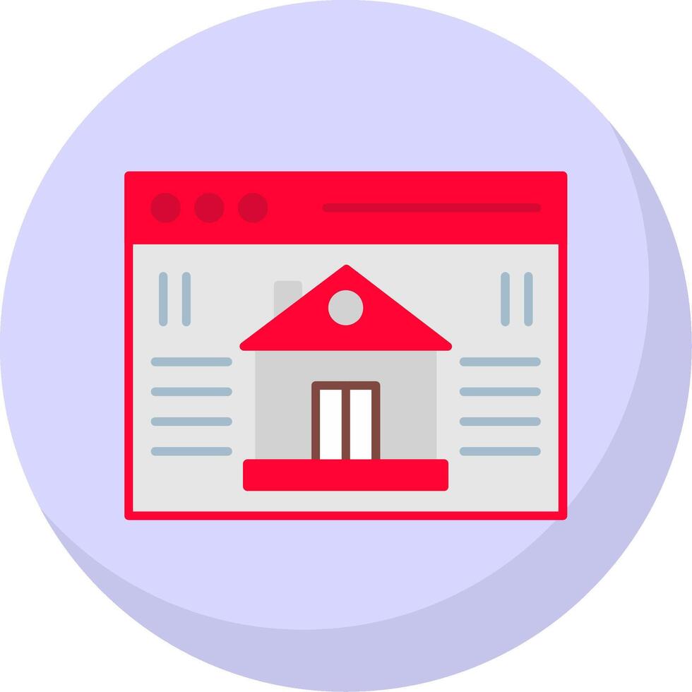 Real Estate Website Flat Bubble Icon vector