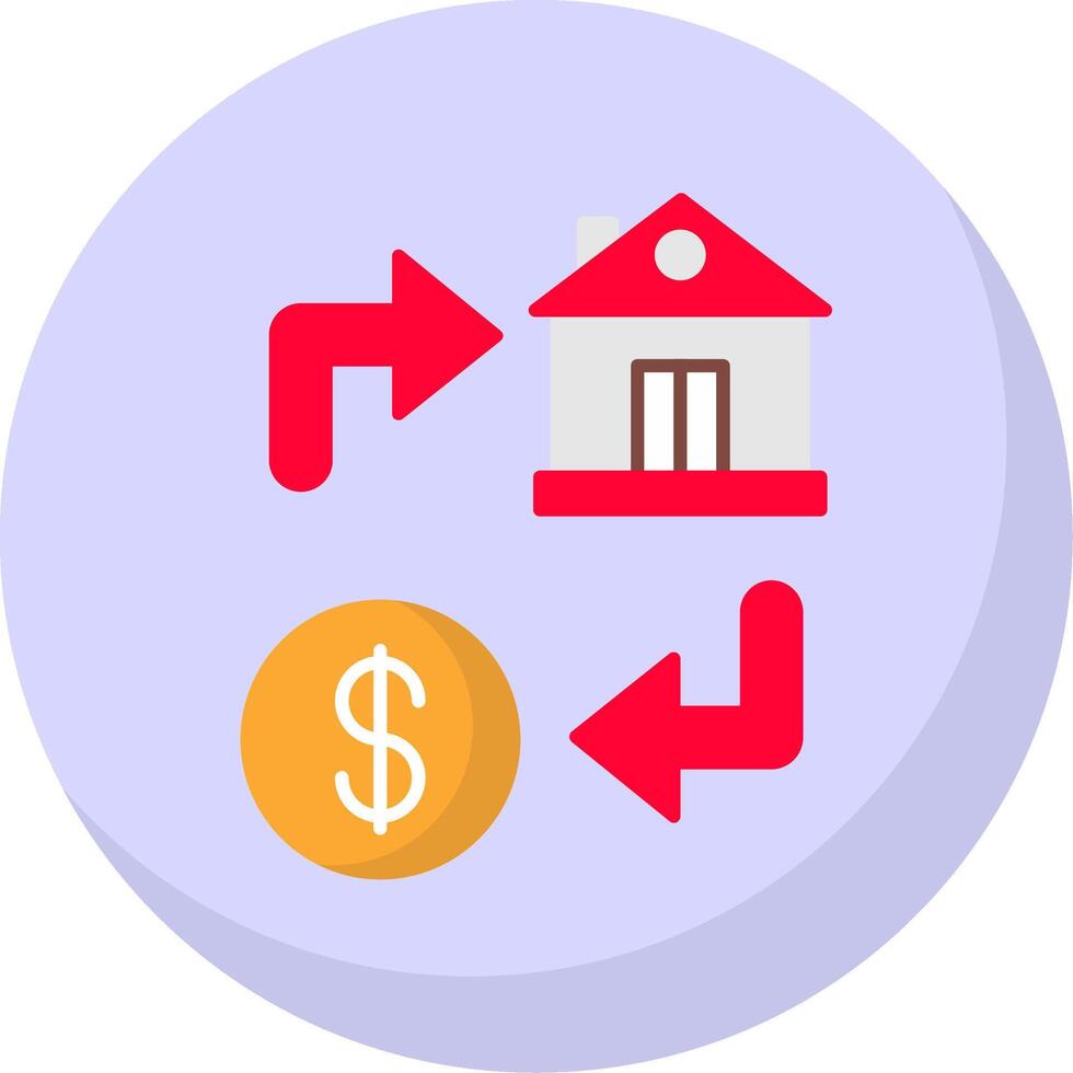 Property Exchange Flat Bubble Icon vector