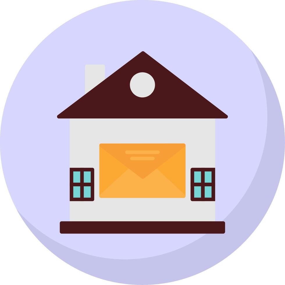 House Mail Flat Bubble Icon vector