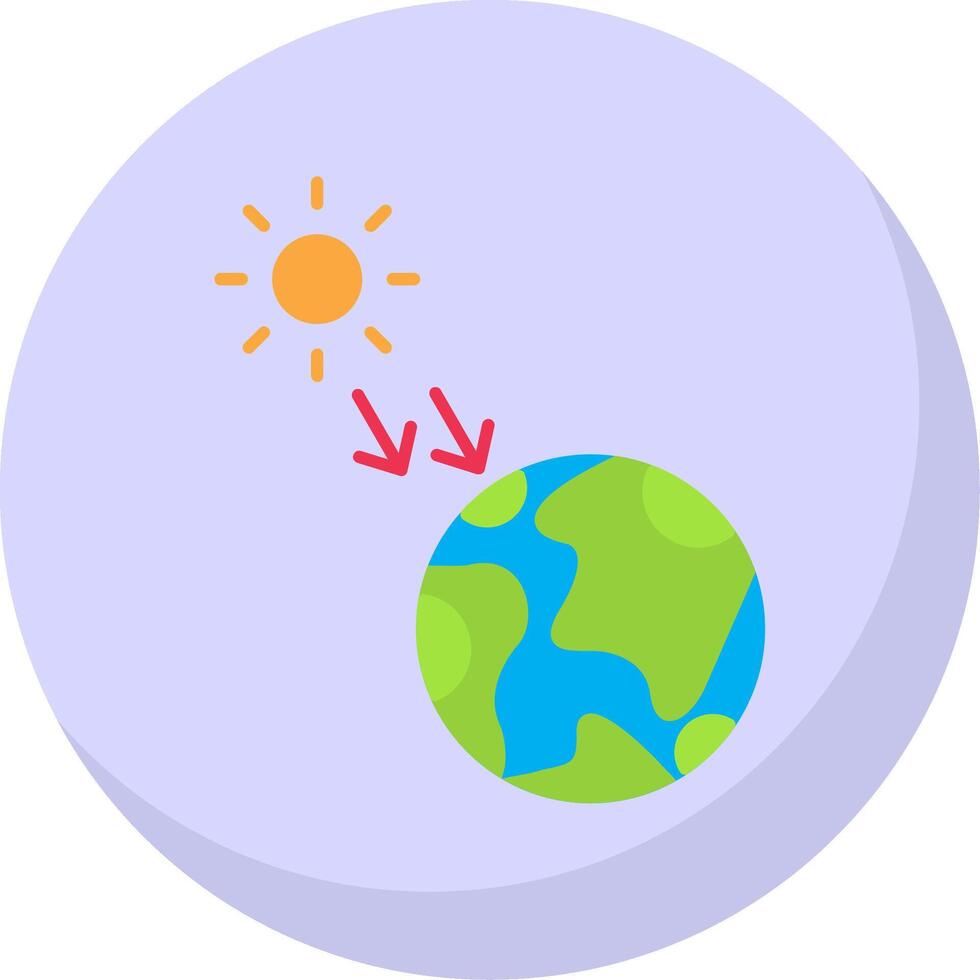 Solar Radiation Flat Bubble Icon vector