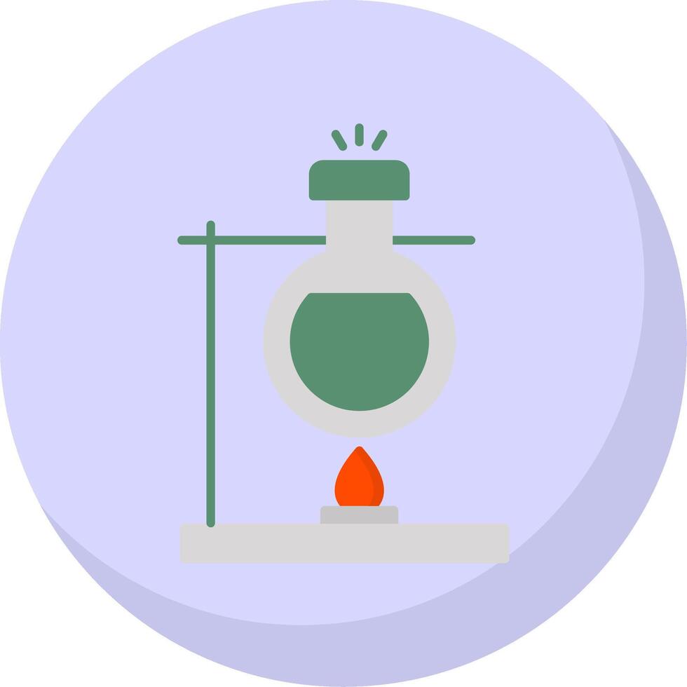 Bunsen Burner Flat Bubble Icon vector