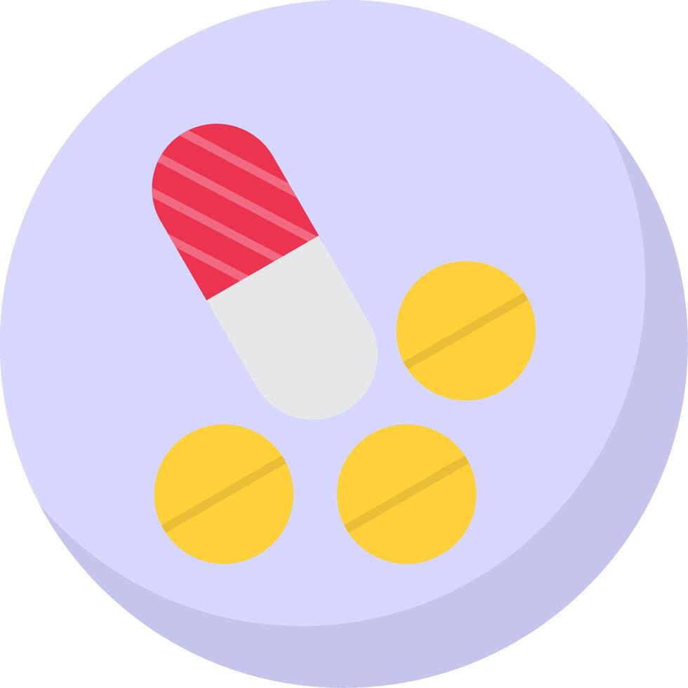 Pills Flat Bubble Icon vector