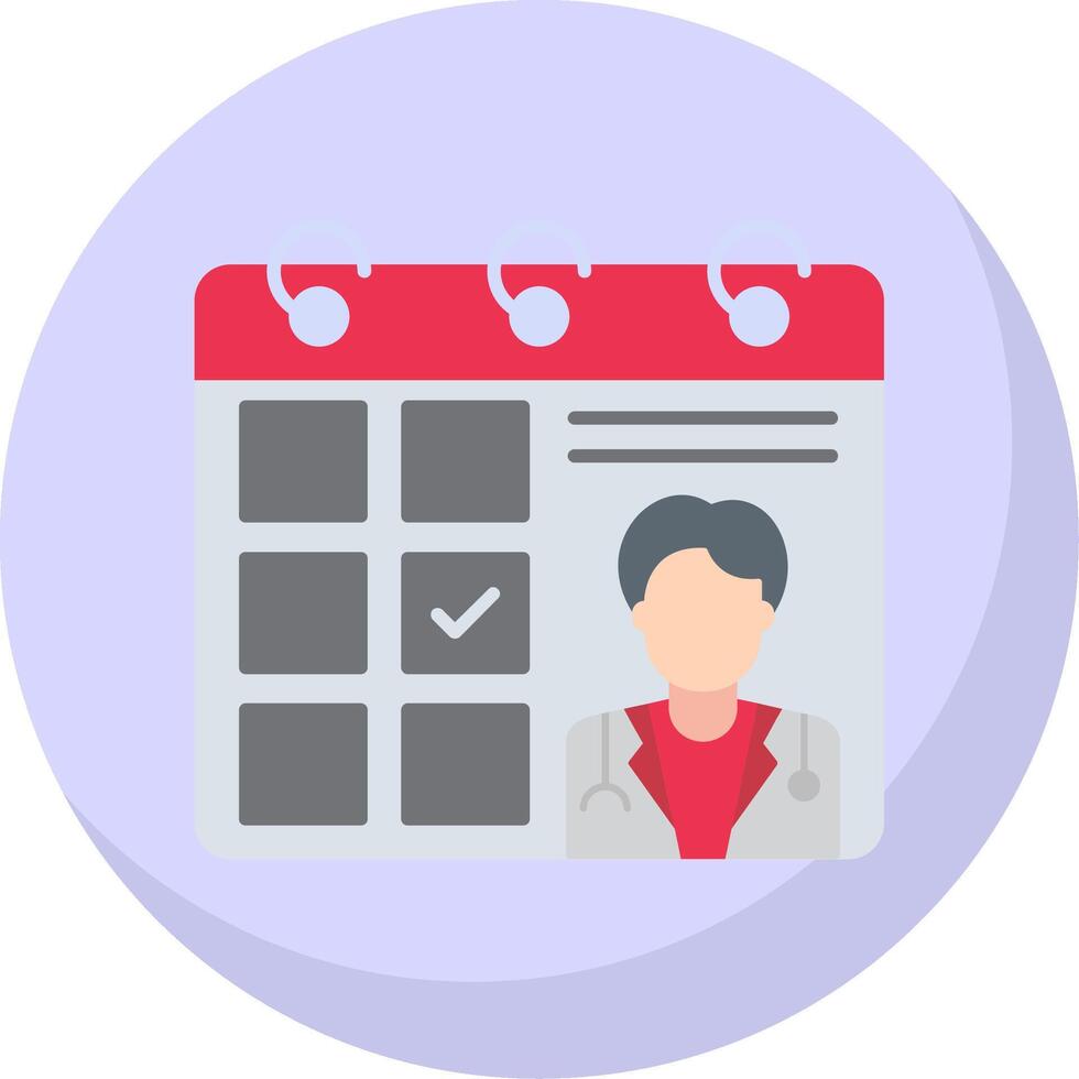 Doctor Visit Day Flat Bubble Icon vector