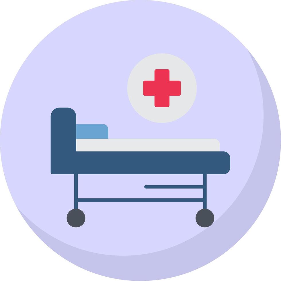 Hospital Bed Flat Bubble Icon vector