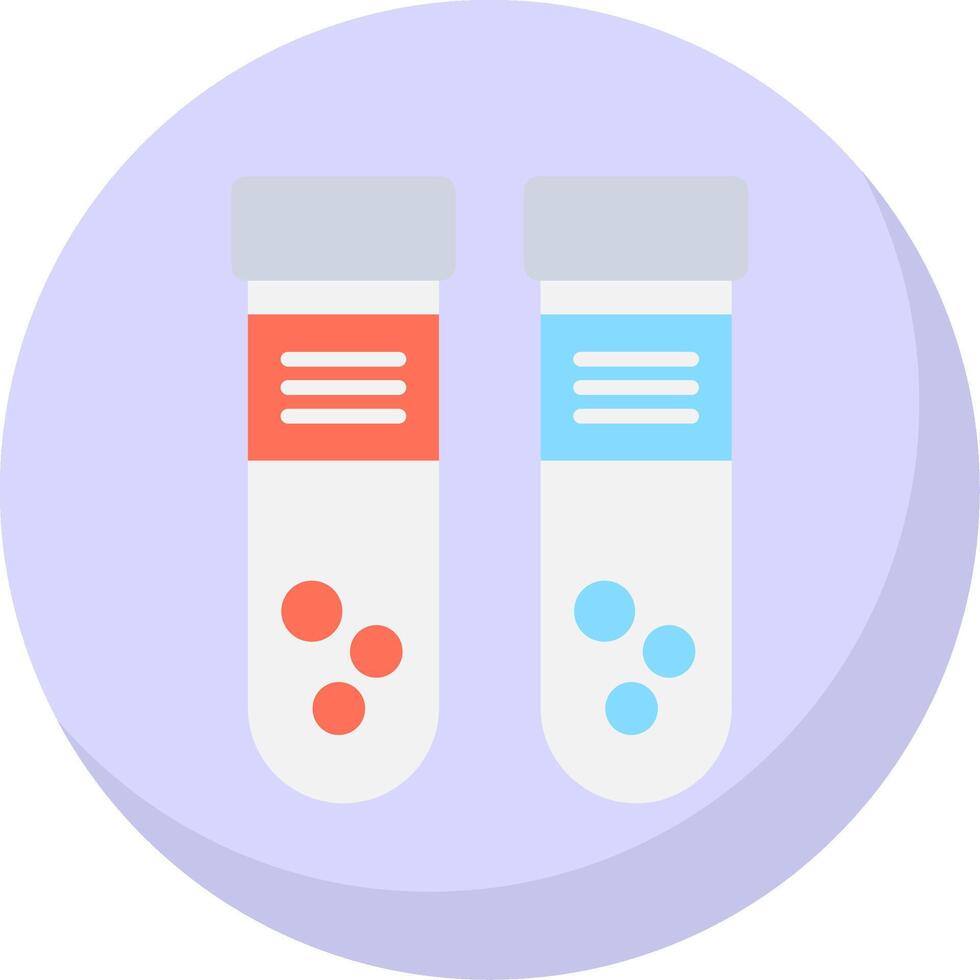 Test Tube Flat Bubble Icon vector